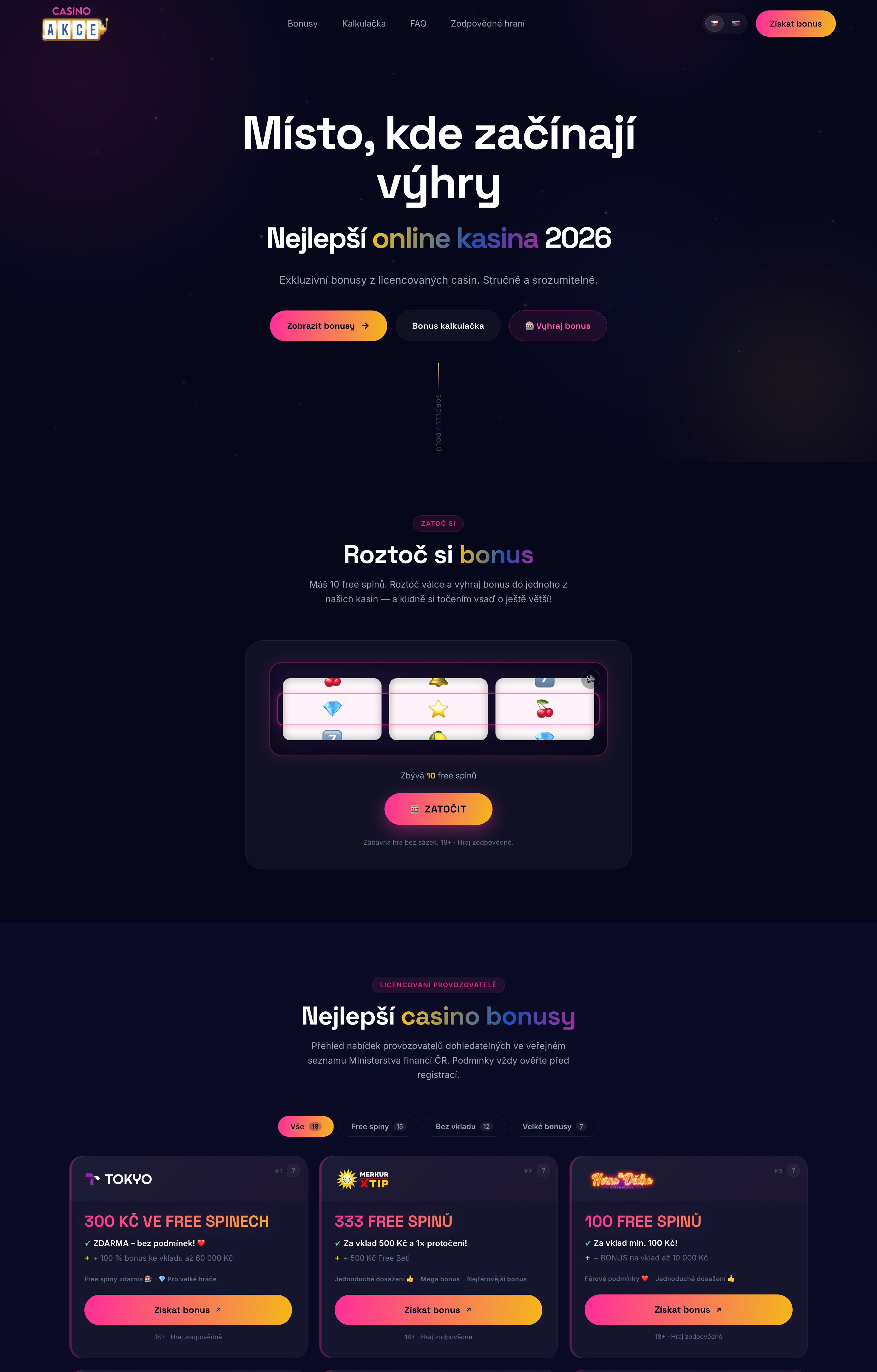 Web Casino akce