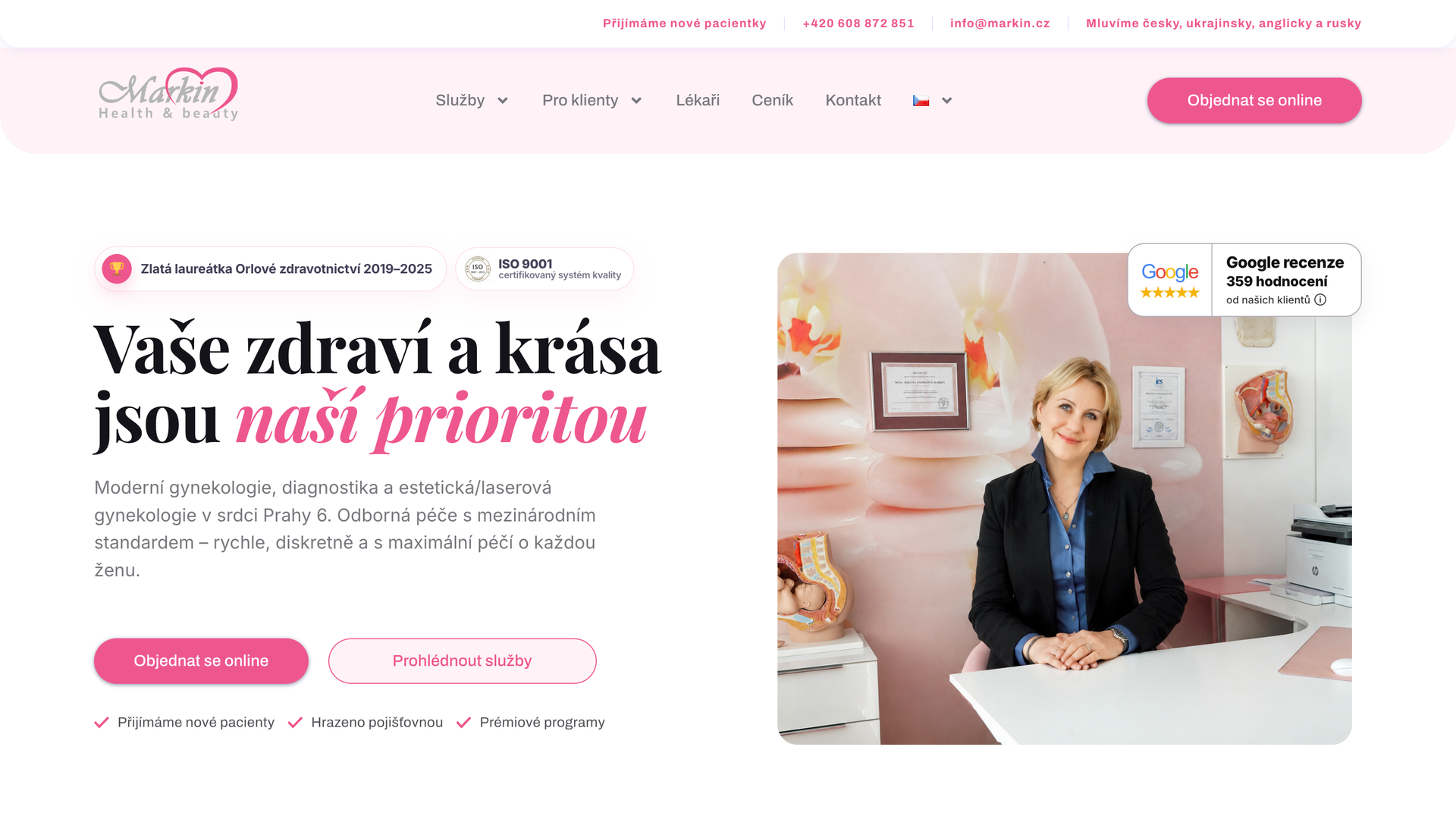 Nový web Markin