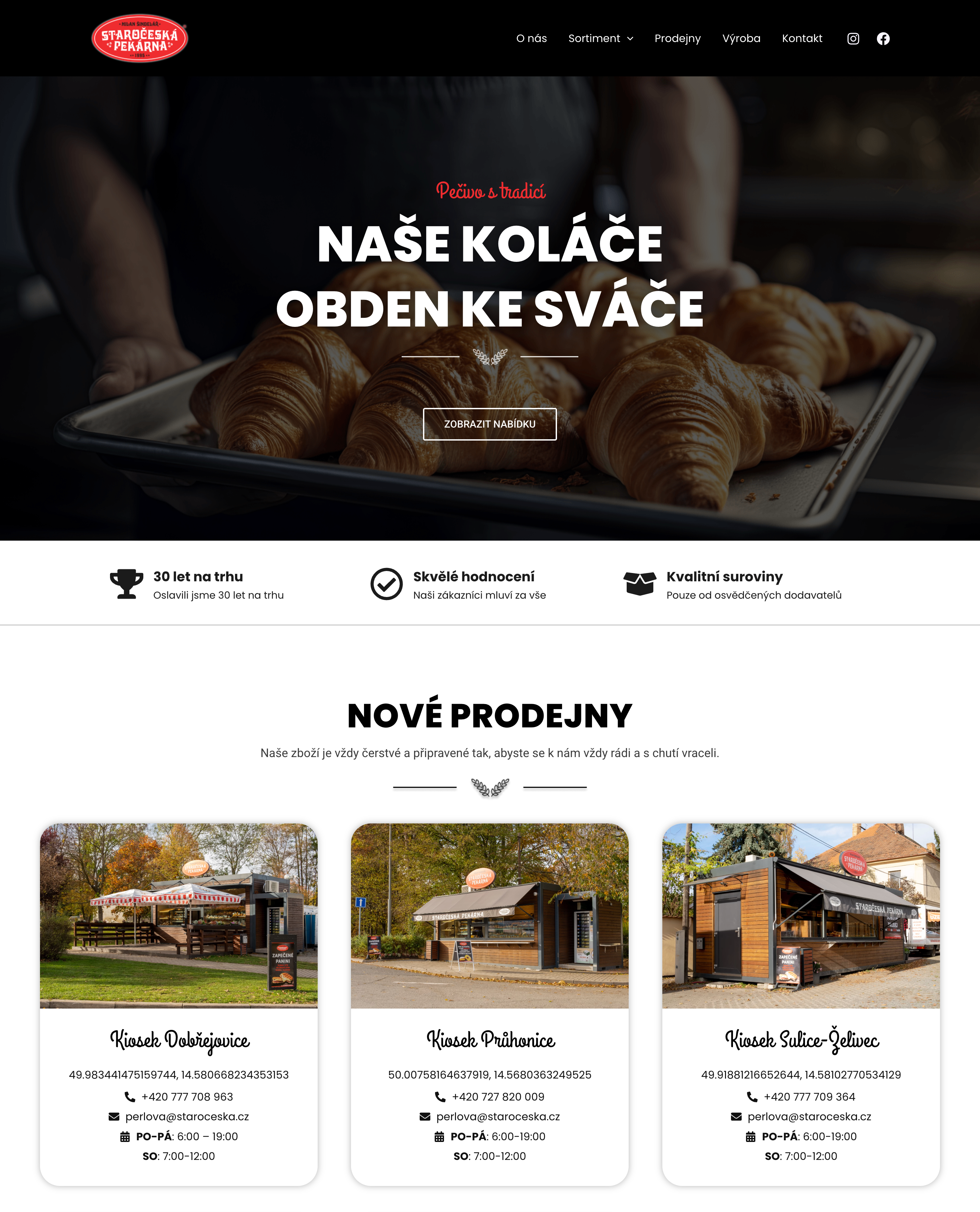 Web Staročeská pekárna