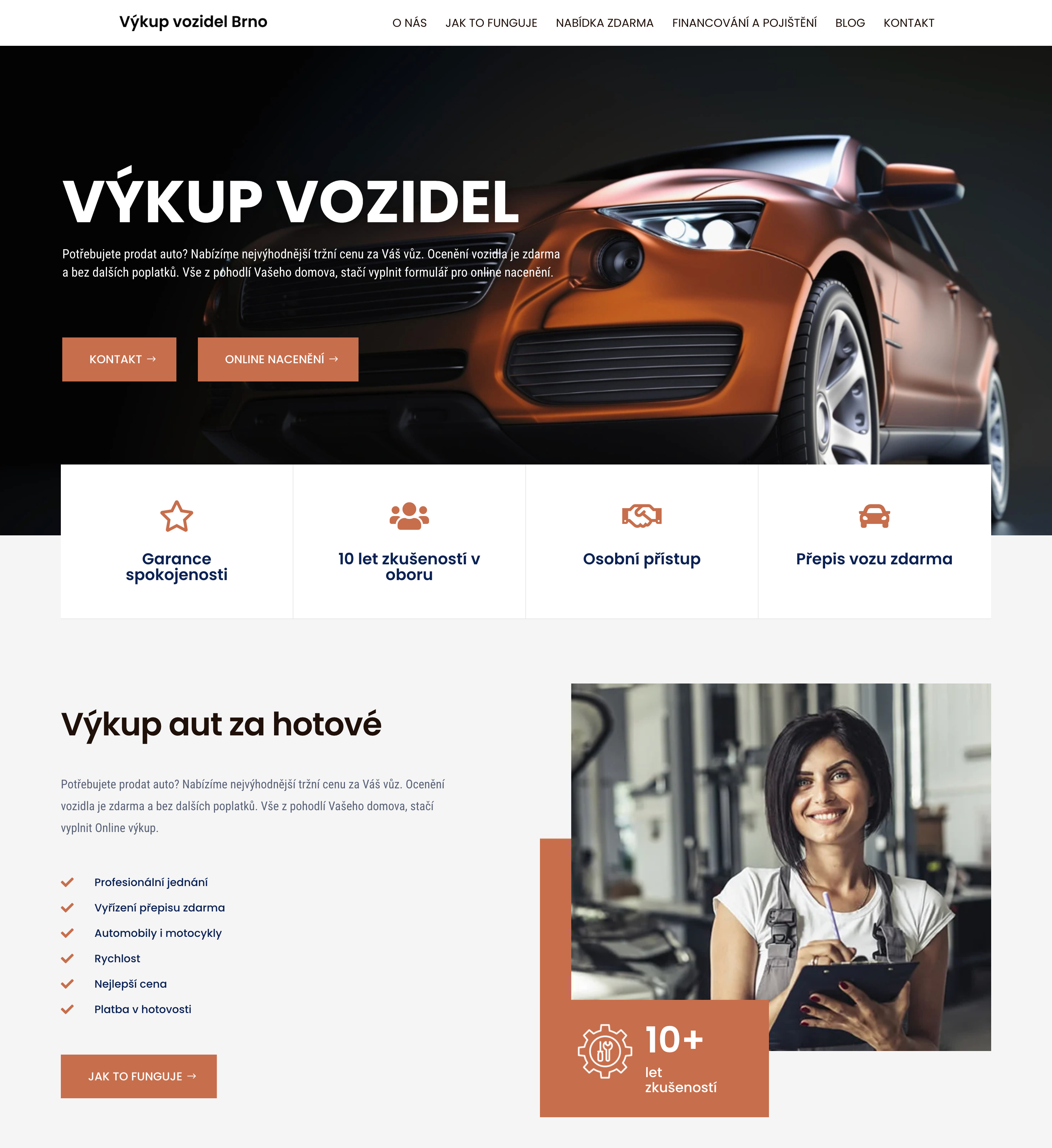 Web Výkup vozidel Brno
